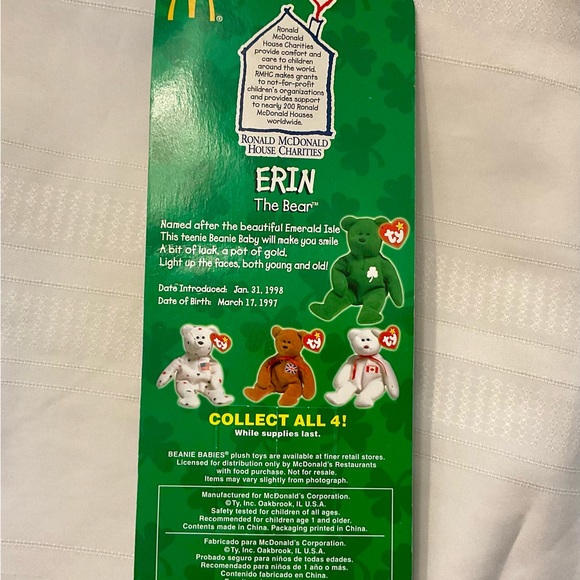 Rare Error Ty Beanie Babies International Bears. Full set of 4. Retired. - Picture 4 of 12